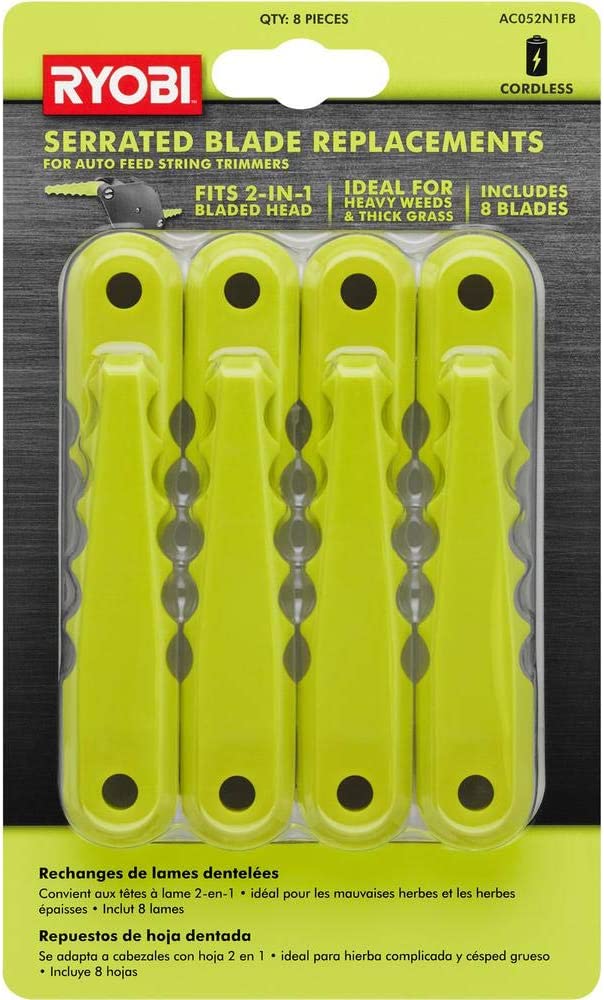 RYOBI  Replacement Fixed Blades for 2-in-1 String Head (8-Pack)