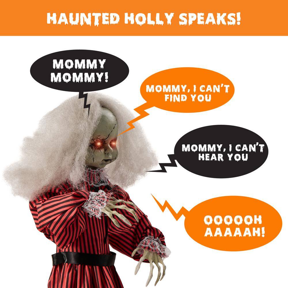 Best Choice Products Haunted Holly 2 ft. Roaming Talking LED Animatronic Doll Halloween Prop