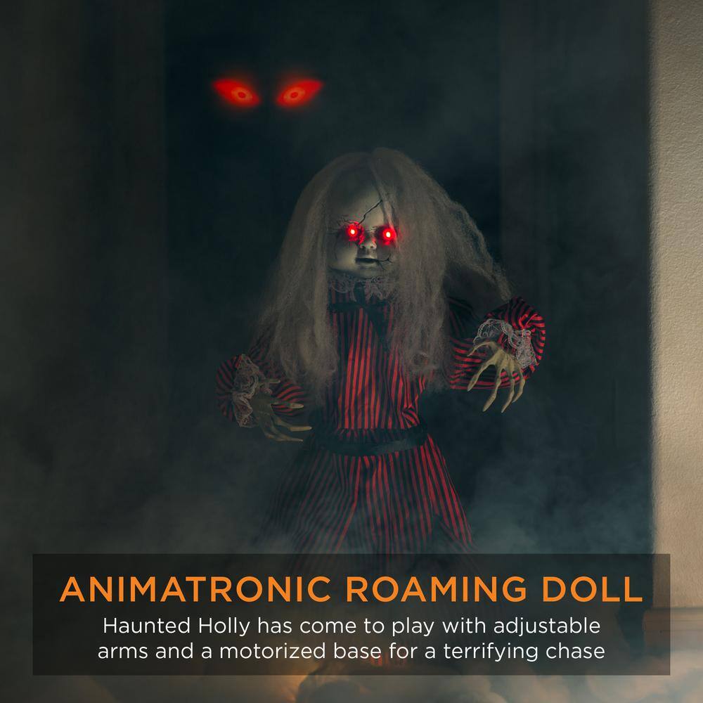 Best Choice Products Haunted Holly 2 ft. Roaming Talking LED Animatronic Doll Halloween Prop