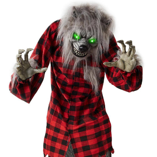 Best Choice Products 61 in. Standing Werewolf, Howling Hudson Halloween Animatronic w/Pre-Recorded Phrases, LED Eyes