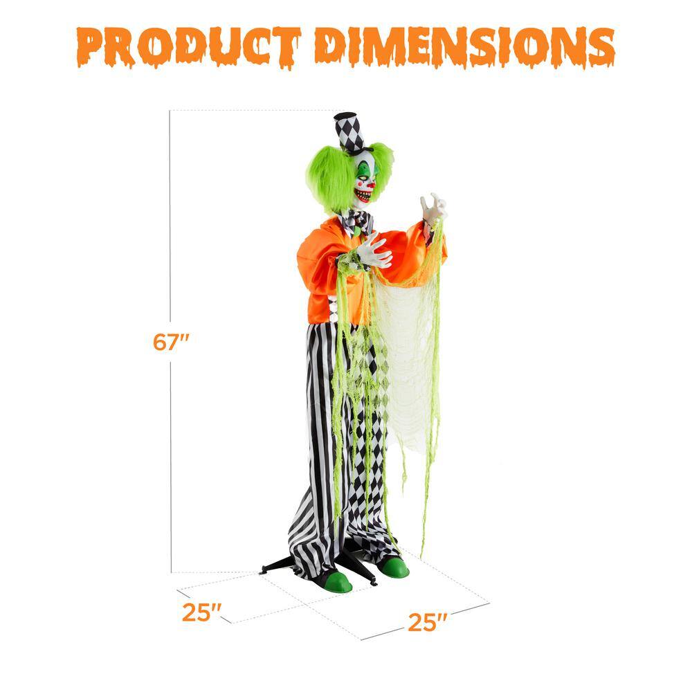 Best Choice Products Funhouse Freddy 5.5 ft. Motion Activated Animatronic Standing Killer Clown Outdoor Halloween Decoration