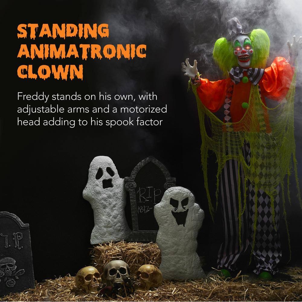 Best Choice Products Funhouse Freddy 5.5 ft. Motion Activated Animatronic Standing Killer Clown Outdoor Halloween Decoration