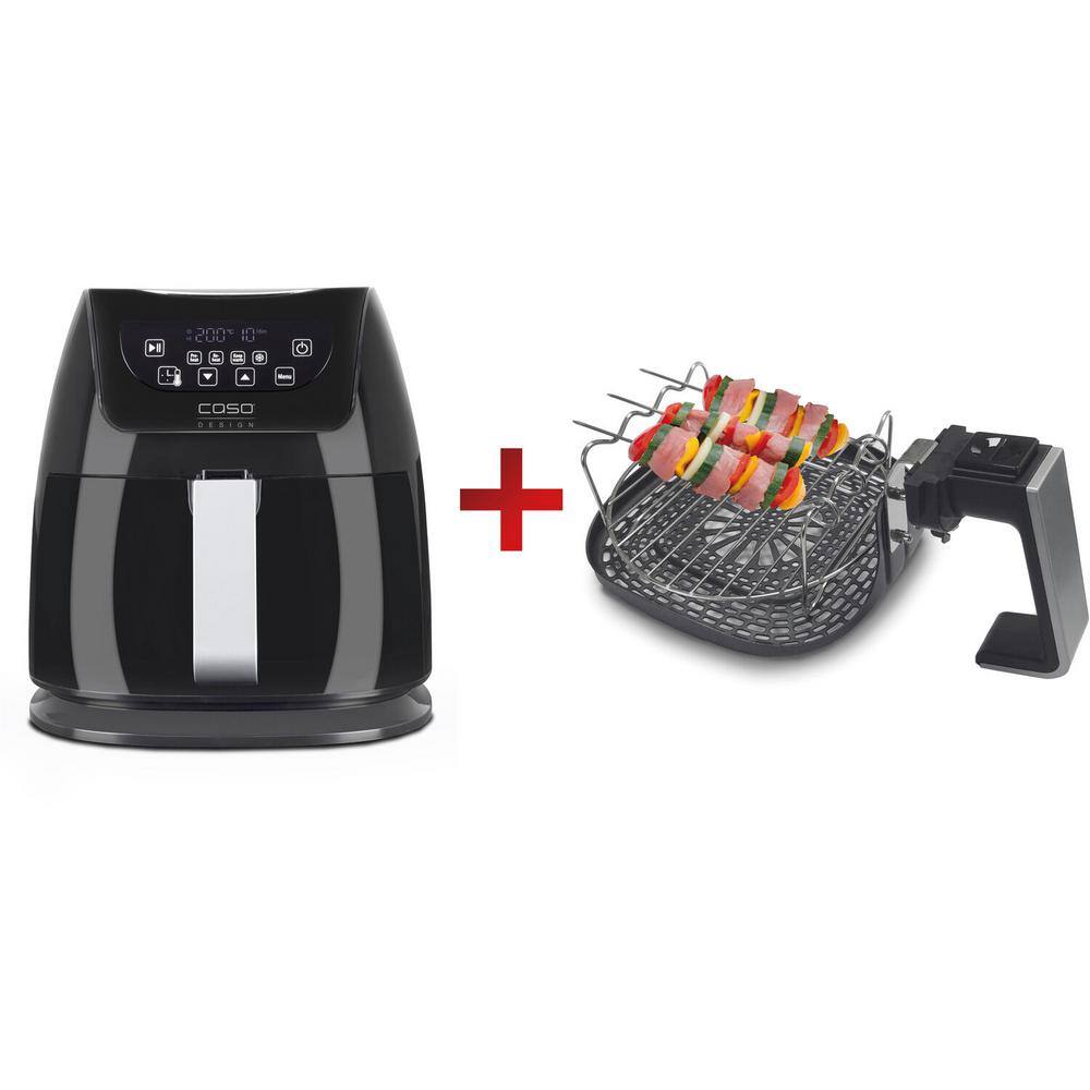 CASO  3.2 qt. Black Air Fryer with Barbecue Accessories