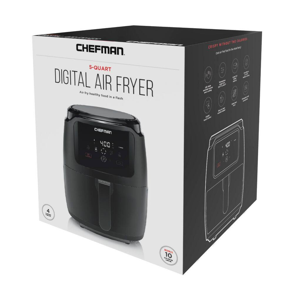 Chefman Air Fryer, 5 Qt., Digital Air Fryer, Matte Black