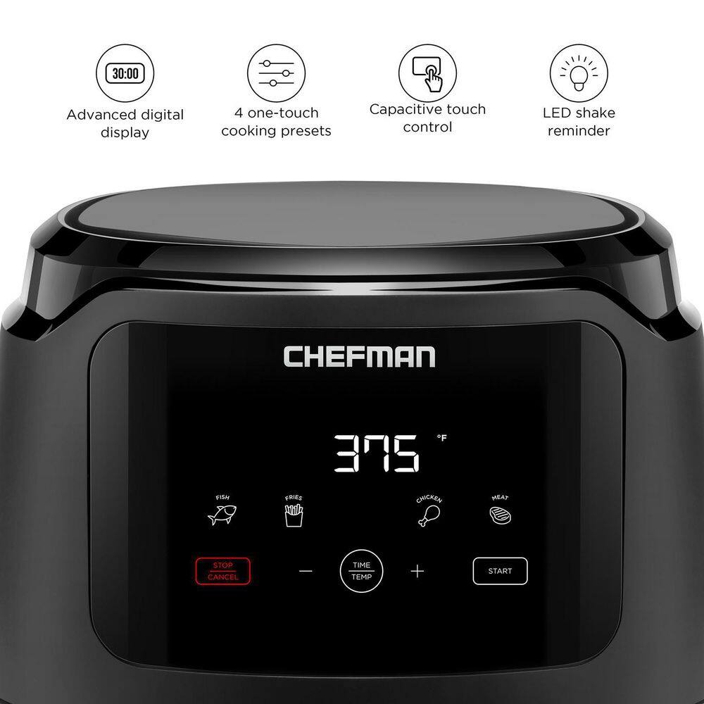 Chefman Air Fryer, 5 Qt., Digital Air Fryer, Matte Black