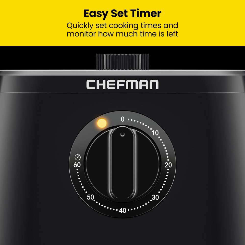 Chefman TurboFry 5 Qt. Air Fryer, Integrated 60-Min Timer for Healthy Cooking, Cook with 80% Less Oil, Adjustable Temperature