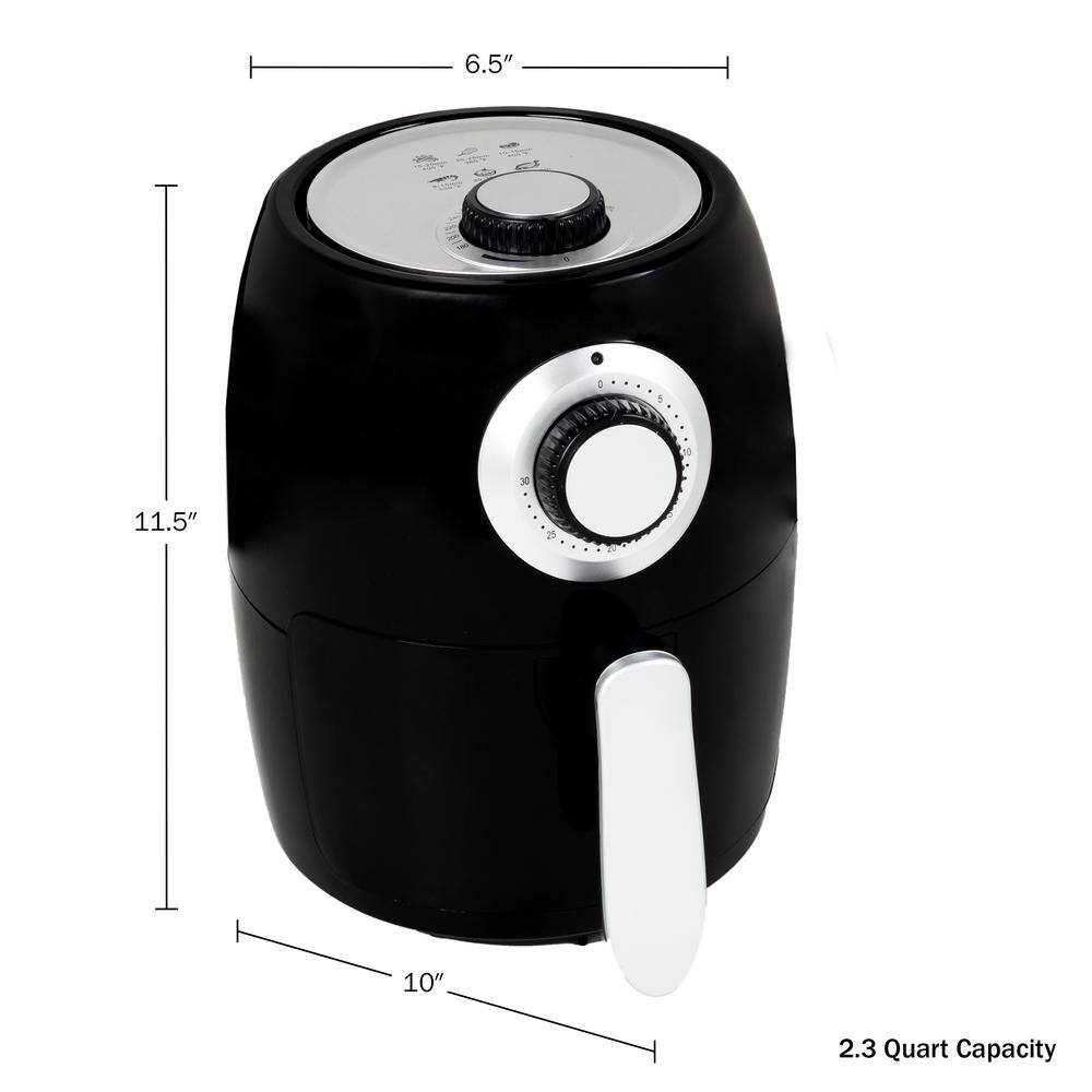 Classic Cuisine 2.3 Qt. Black Electric Air Fryer with Nonstick Interior