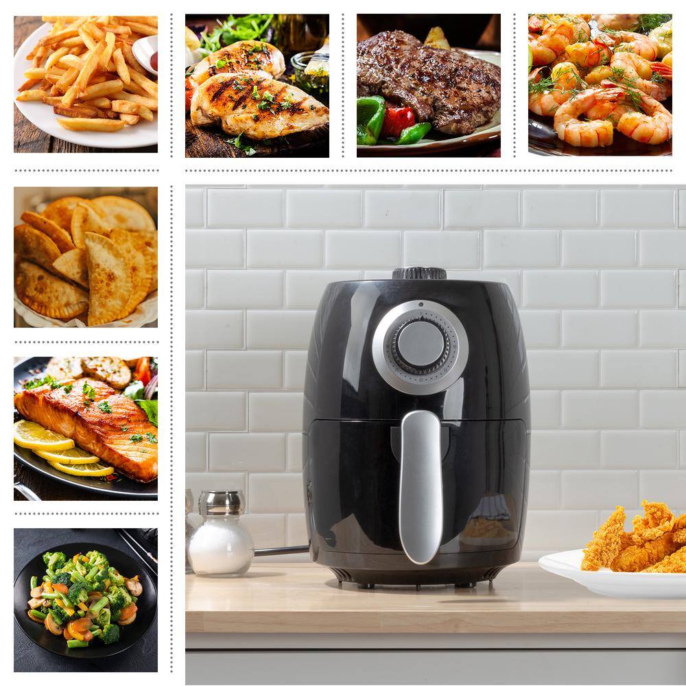 Classic Cuisine 2.3 Qt. Black Electric Air Fryer with Nonstick Interior