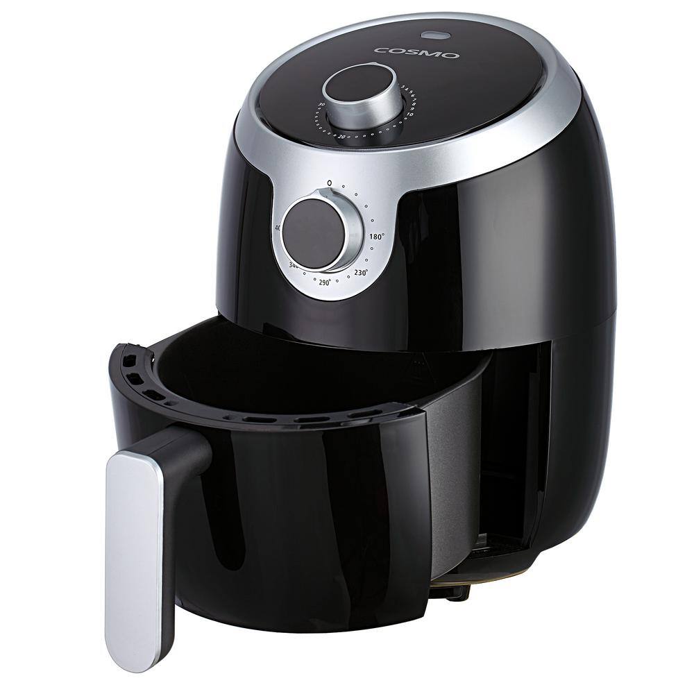 Cosmo 2.3 qt. Electric Hot Air Fryer with Temperature Control, Timer, Auto Shut-Off, 1000W in Black