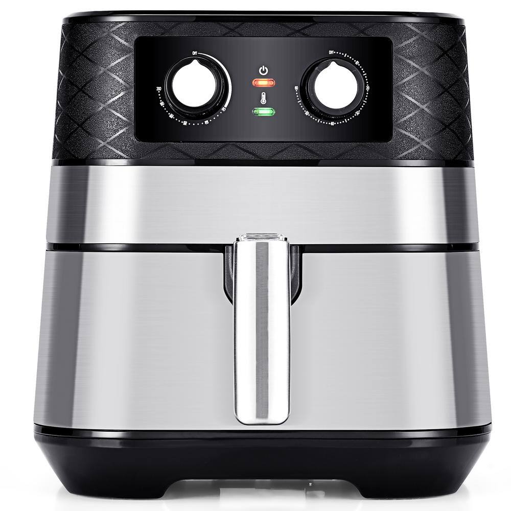 Costway  5.3 QT. Black Electric Hot Air Fryer 1700W Stainless steel Non-Stick Fry Basket