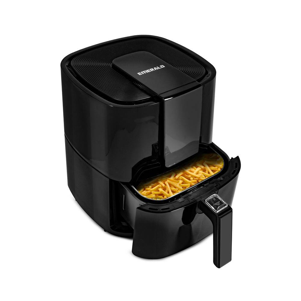 Emerald 5.5 qt. Black Digital Air Fryer with Slide Out Pan/Detachable Basket