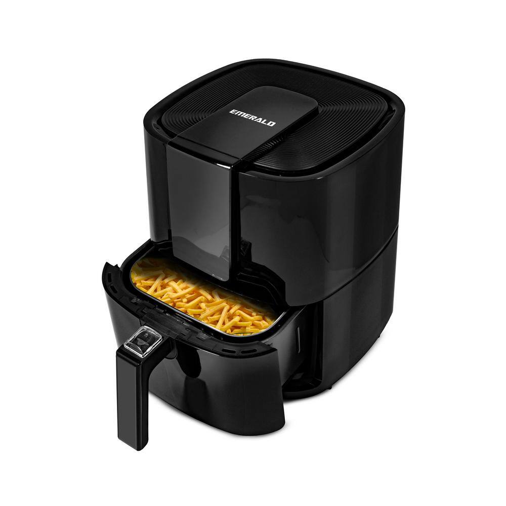 Emerald 5.5 qt. Black Digital Air Fryer with Slide Out Pan/Detachable Basket