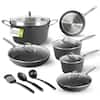 GRANITESTONE Armor Max 14-Piece Aluminum Hard Anodized Heavy Duty 4-Layer Ultra Release Nonstick Cookware Set