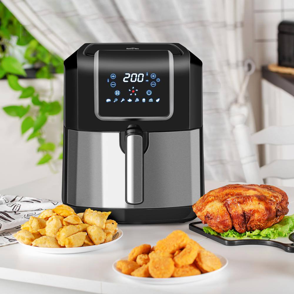 HOMCOM 1700-Watt 6.9 qt. Black Air Fryers Oven with Digital Display, 360° Air Circulation, Adjustable Temperature, Timer