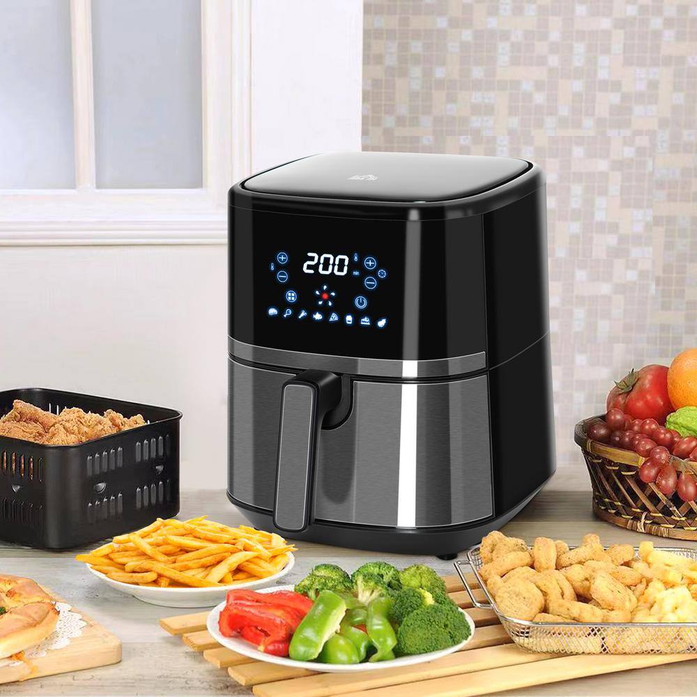 HOMCOM 4 qt. 4-in-1 Hot Air Fryers Oven with Air Fry, Roast, Broil, Crisp, Bake Function, Digital Touchscreen, 60-Min Timer