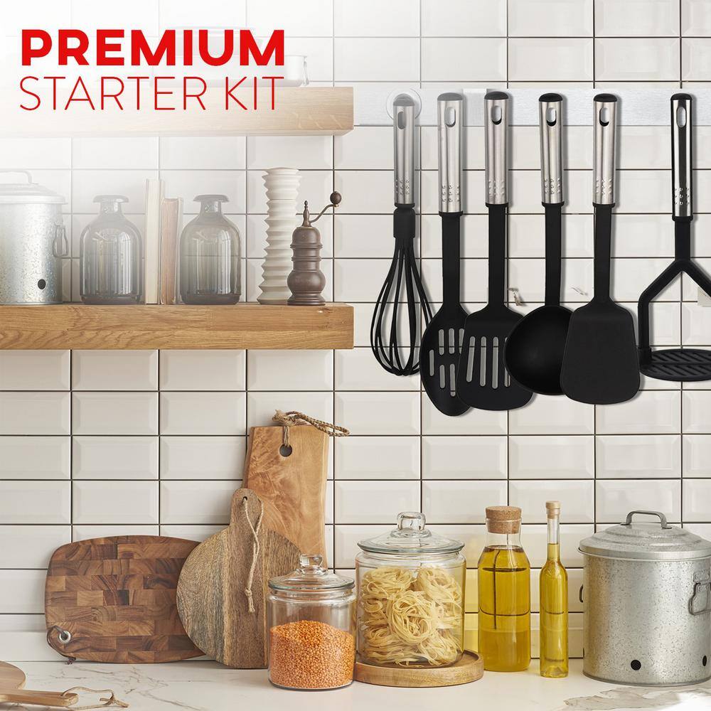 Kaluns  Nylon Black Stainless Steel Cooking Utensils (Set of 10)