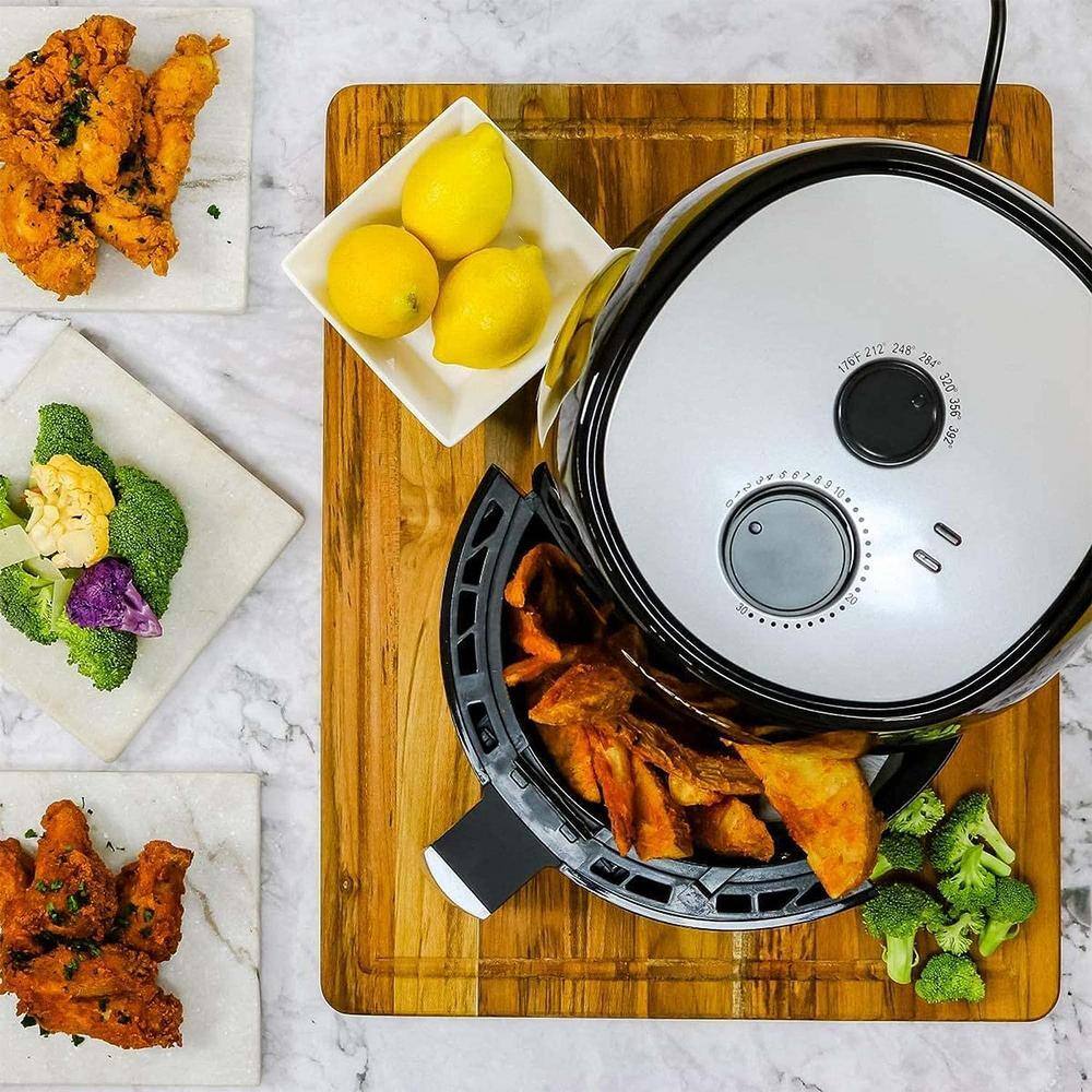 OVENTE 3.2 Quart Black Compact Electric Air Fryer with Non-Stick Removable Basket