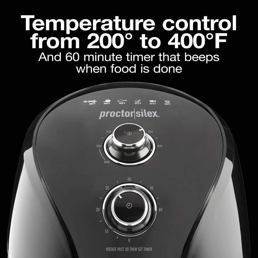 Proctor Silex 5.2 Qt. Black Air Fryer with 60-Minute Timer