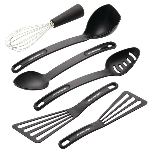 Rachael Ray 6-Piece Black Tools and Gadgets Kitchen Utensil Set