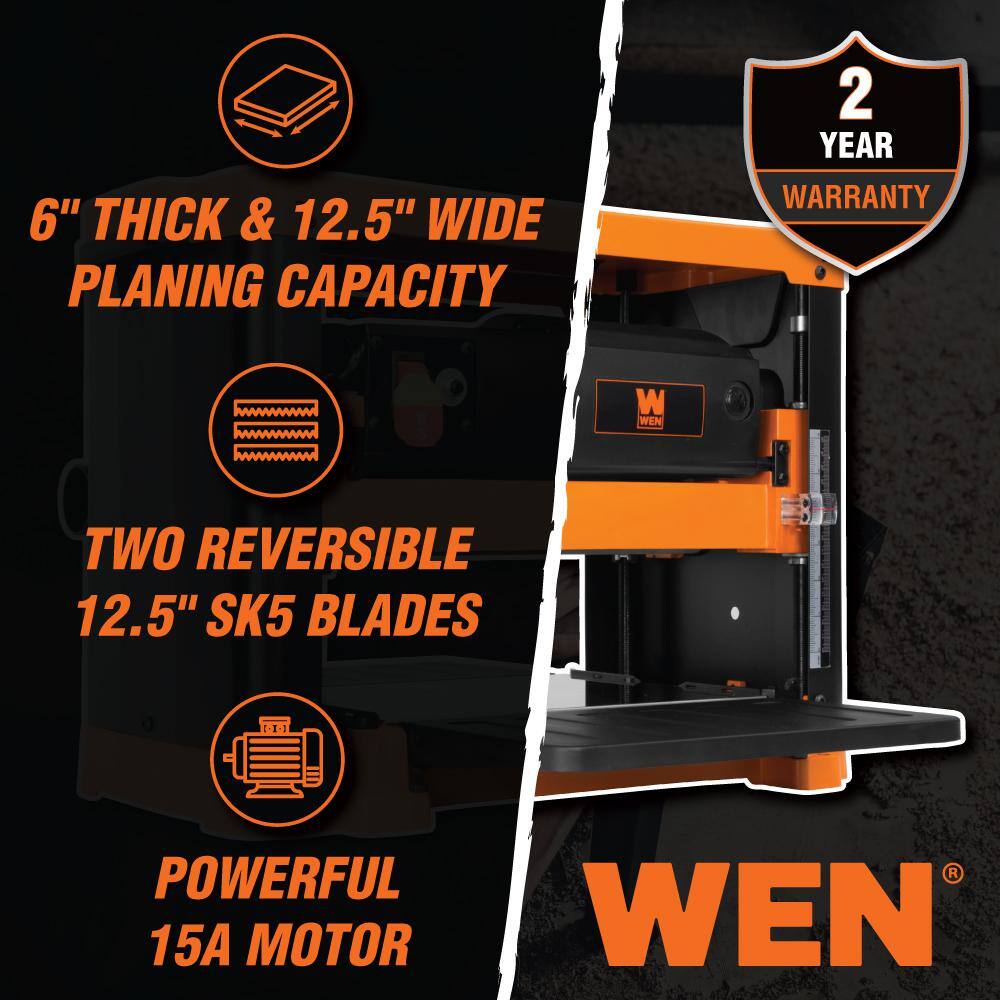 WEN 12.5 in. 15 Amp 2-Blade Benchtop Thickness Planer