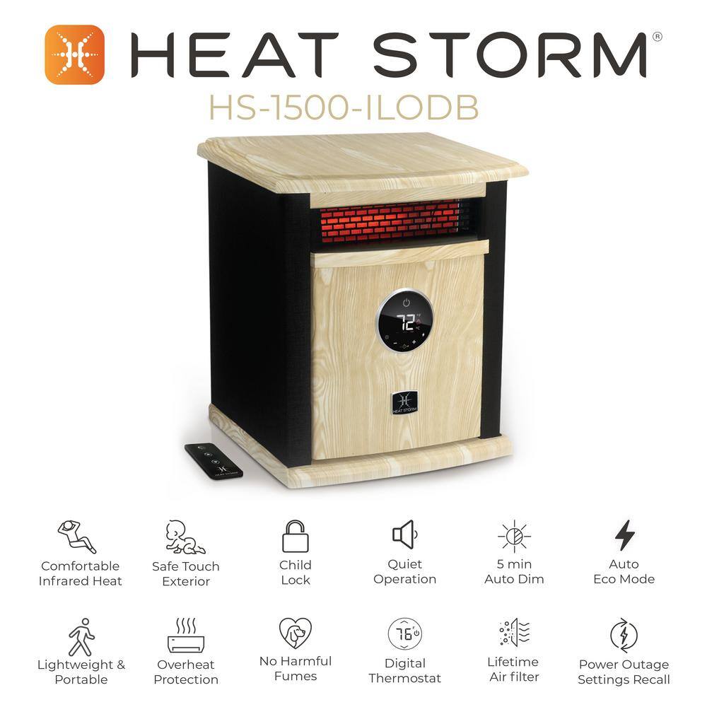 Heat Storm 1500-Watt Black Electric Logan Deluxe Portable Infrared Space Heater