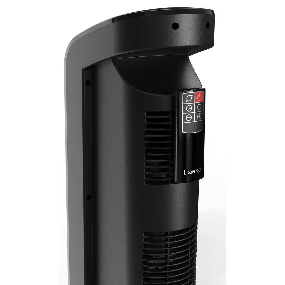 Lasko 1500W 22 in. Black Electric Tower Oscillating Ceramic Space Heater with Digital Display, Timer and Remote Control