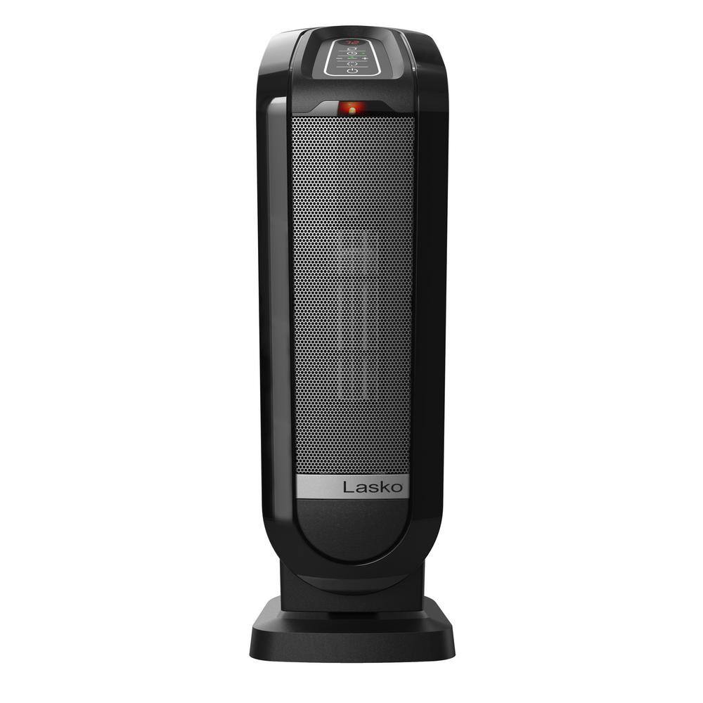 Lasko 1500W 22 in. Black Electric Tower Oscillating Ceramic Space Heater with Digital Display, Timer and Remote Control