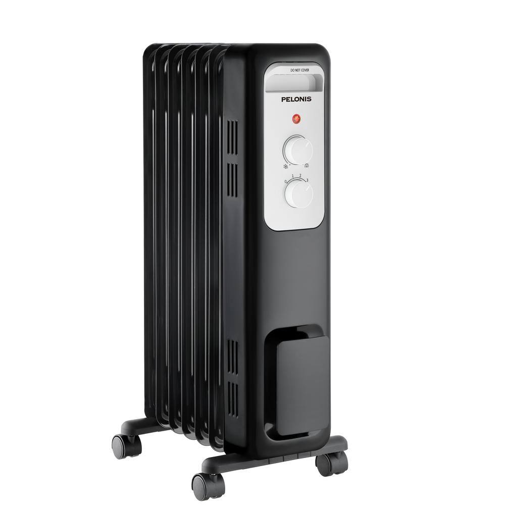 Pelonis 1,500-Watt Oil-Filled Radiant Electric Space Heater with Thermostat