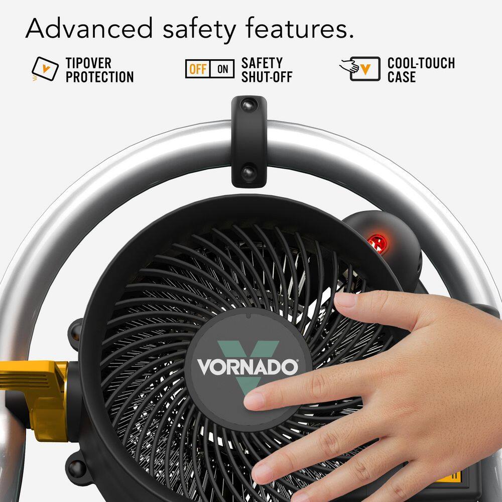 Vornado Velocity 1500-Watt HD Heater Fan 5118 BTU Forced Air Electric Portable Heater Furnace Advanced Safety Head Tilt