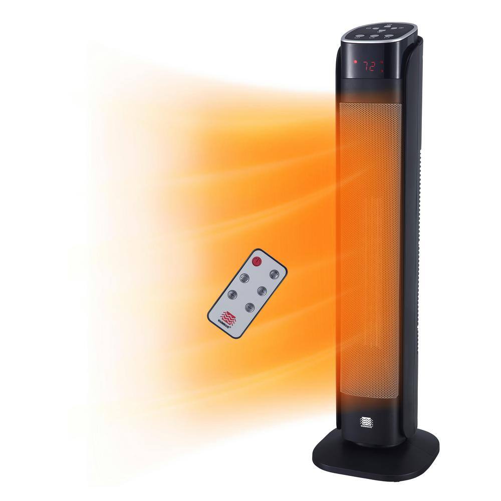 Warmwave 1,500-Watt Deluxe Digital 30 in. Ceramic Portable Electric Tower Heater with Remote Control