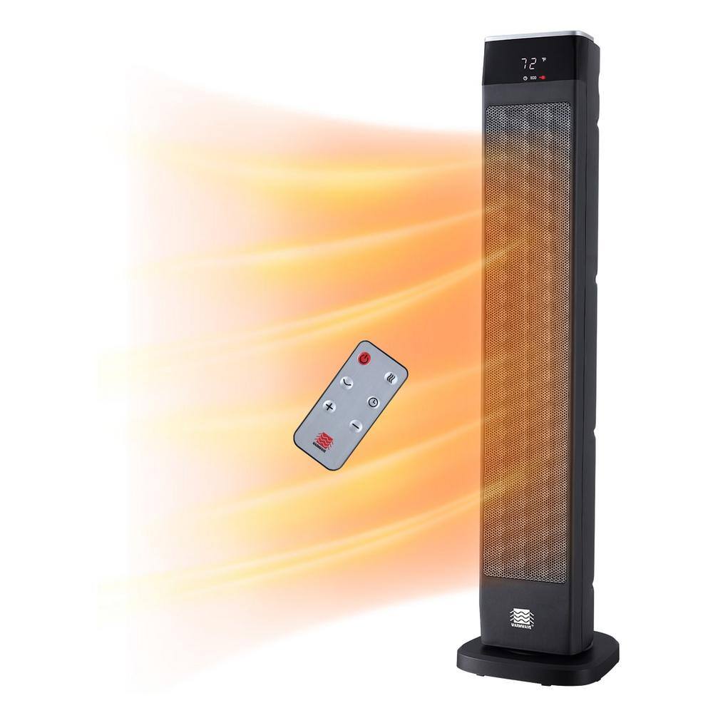 Warmwave Deluxe Digital 30 in. Ceramic Oscillating Tower Heater with Remote Control