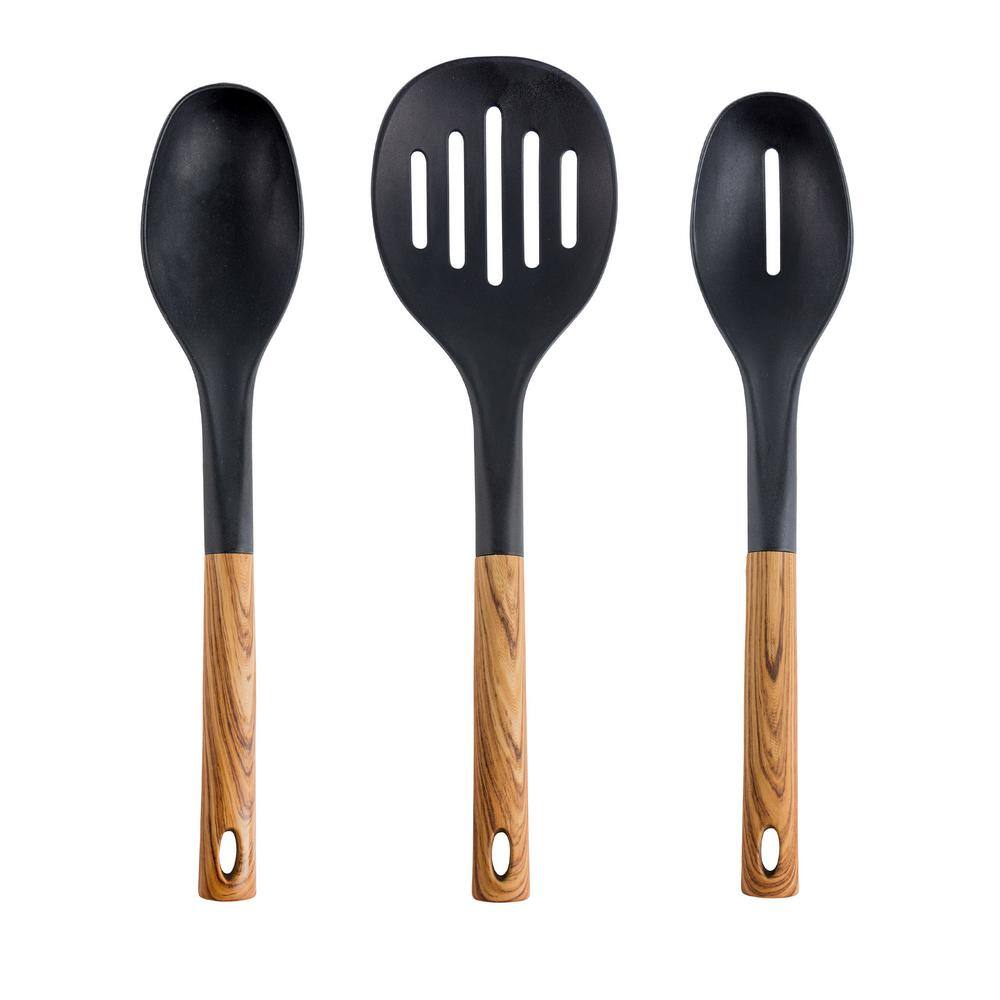 MegaChef  Black Nylon Cooking Utensils with Wood Design (Set of 7)