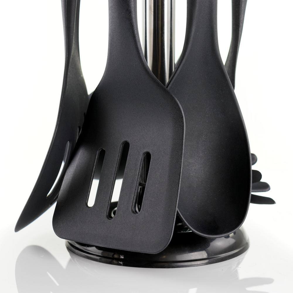 MegaChef  Black Nylon Cooking Utensils with Wood Design (Set of 7)