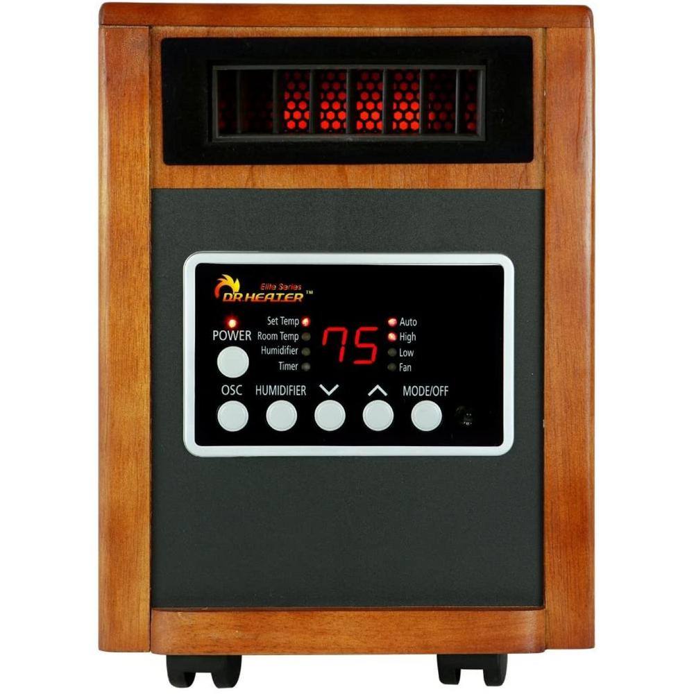 Dr Infrared Heater Elite Series 1500-Watt Dual Heating System Infrared Portable Heater with Built-In Ultrasonic Humidifier/Oscillating Fan