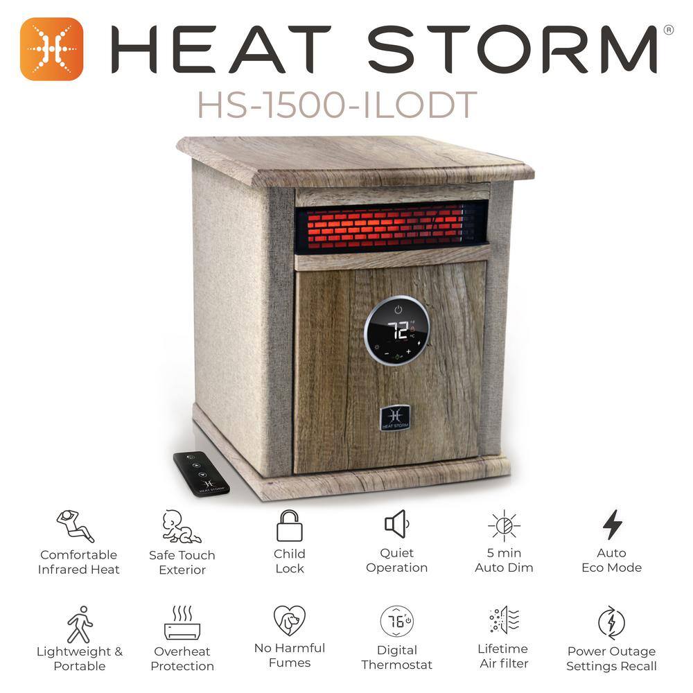 Heat Storm 1500-Watt Logan Deluxe Portable Electric Infrared Space Heater in Tan