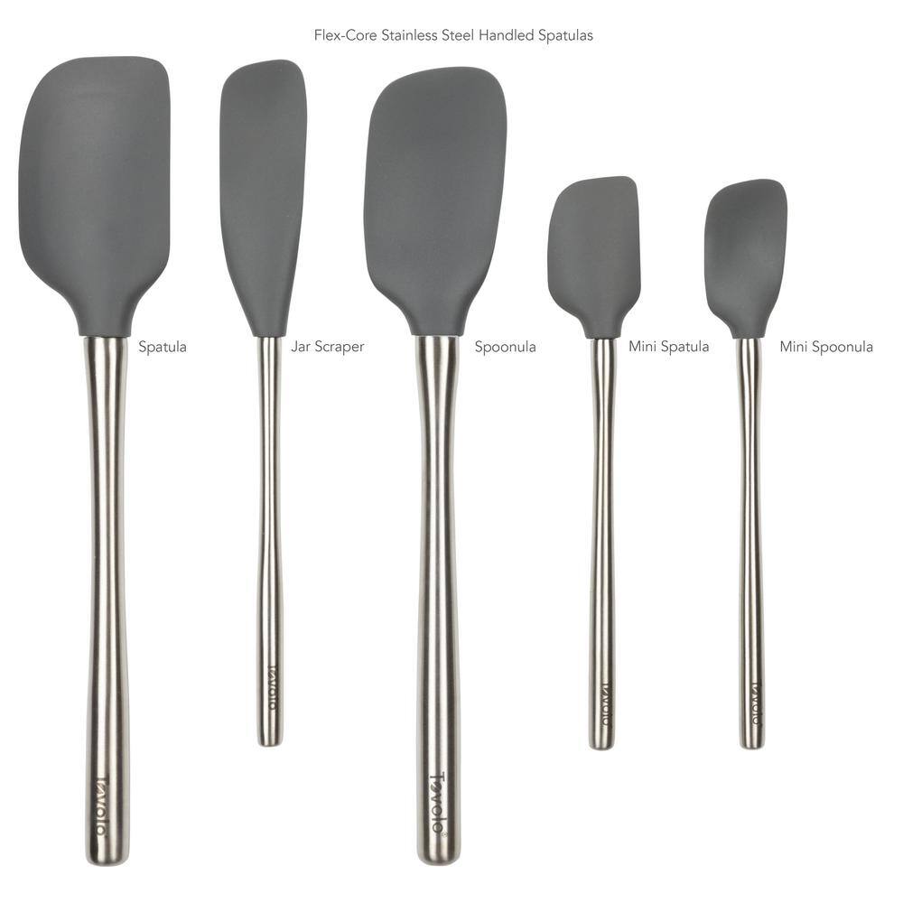 Spectrum  Flex-Core Charcoal Stainless Steel Handled Spatula for Meal Prep (Set of 5)