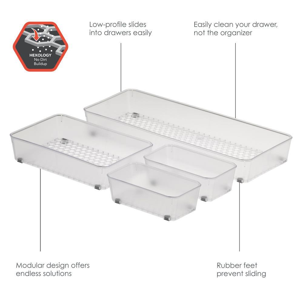 Spectrum Hexa In-Drawer Organizer Assorted Storage Trays, Easy-to-Clean Organizers, Utensil Holders (Set of 4)