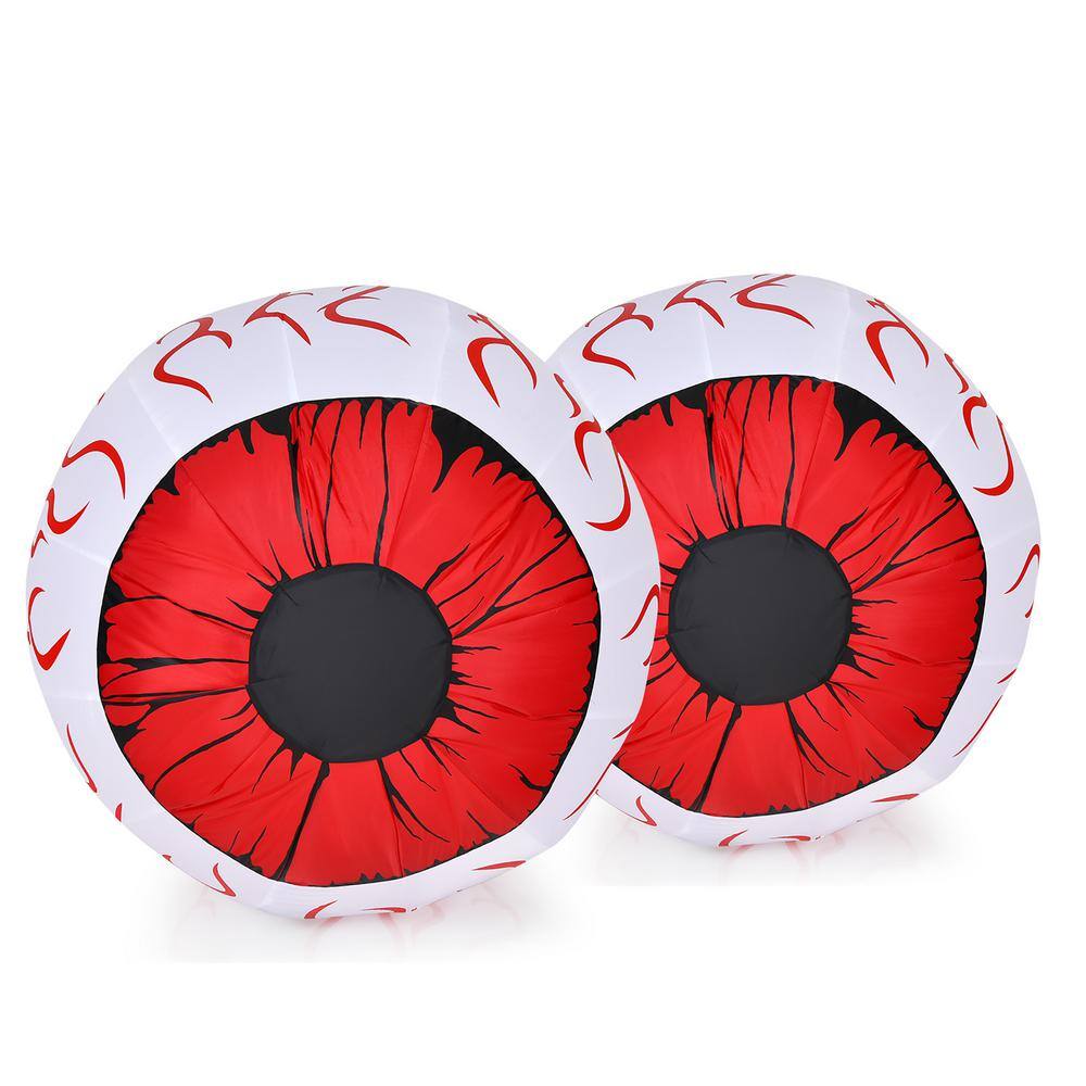 Costway  2-Pack 3 ft. Halloween Inflatable Eyeballs with Air Blower and Red LED Lights