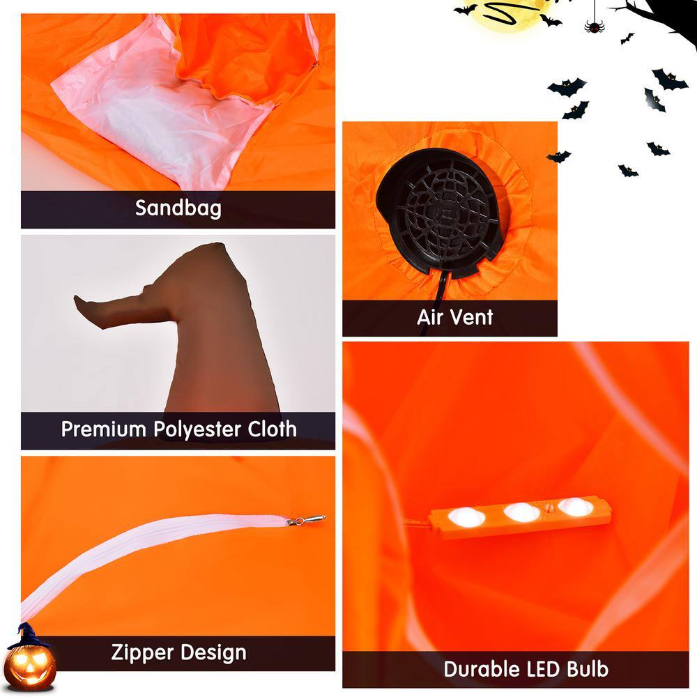 Costway  4 ft. LED Light Animatronic Halloween Inflatable Pumpkin Large Waterproof Outdoor Indoor