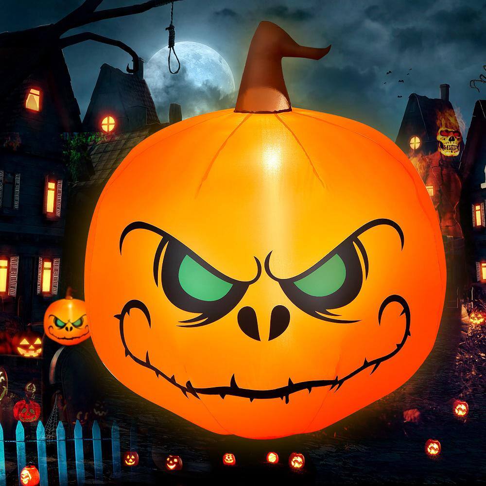 Costway  4 ft. LED Light Animatronic Halloween Inflatable Pumpkin Large Waterproof Outdoor Indoor