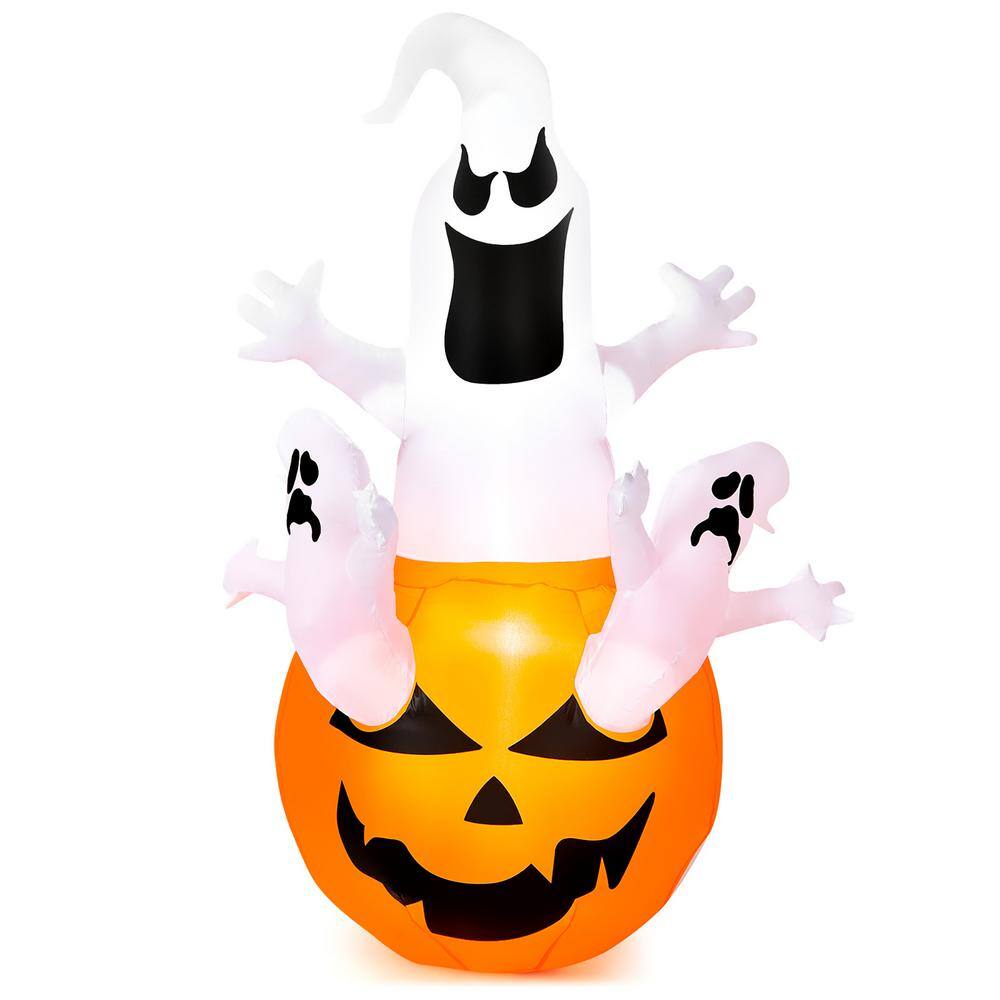 Costway  6 ft. LED light Animatronic Ghost Pumpkin Halloween Inflatable