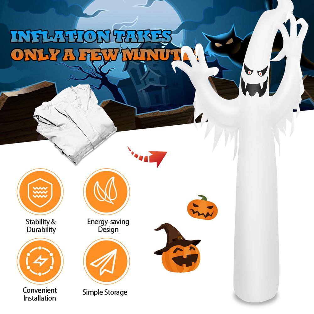 Costway  12 ft. LED Ghost Halloween Inflatable Yard Decoration