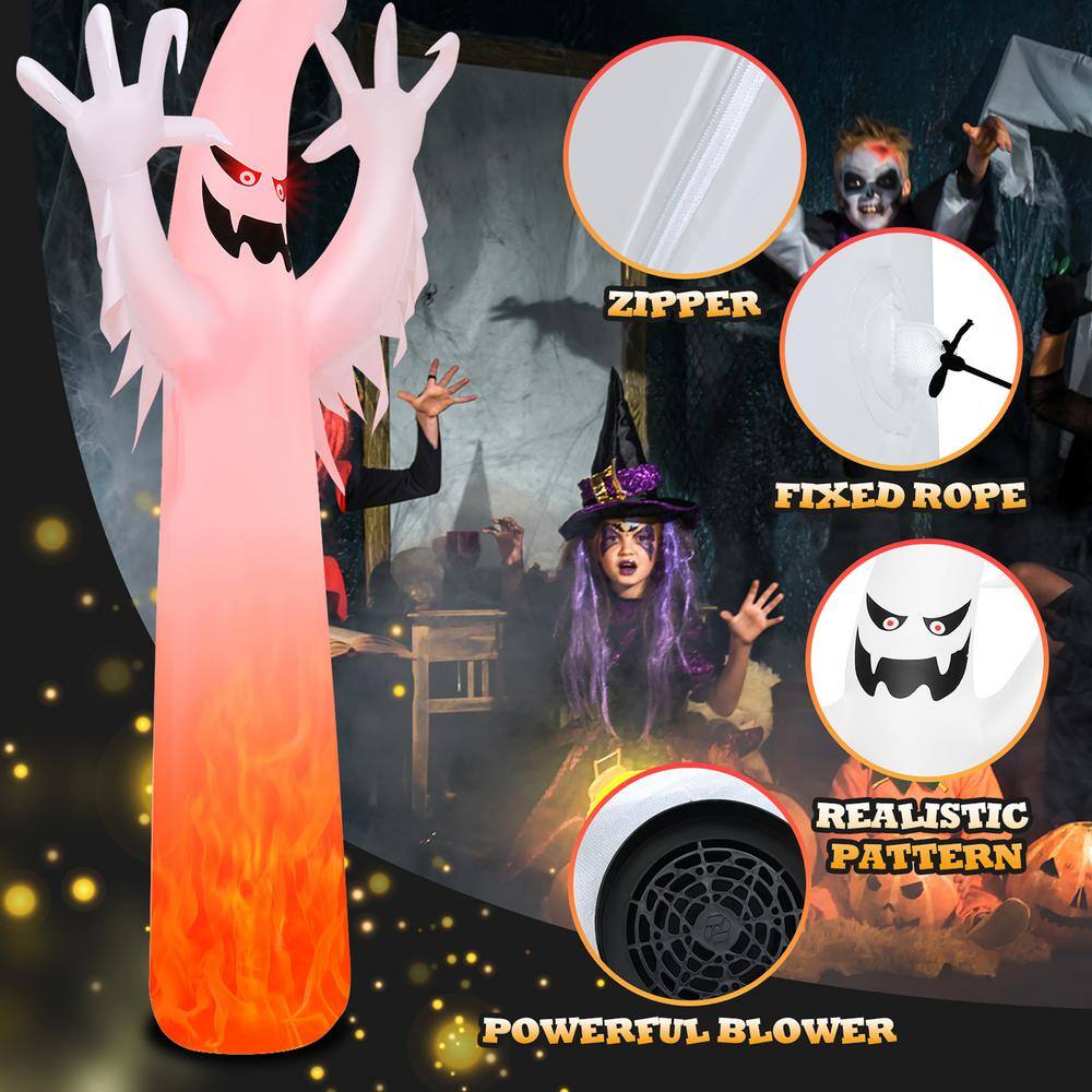 Costway  12 ft. LED Ghost Halloween Inflatable Yard Decoration