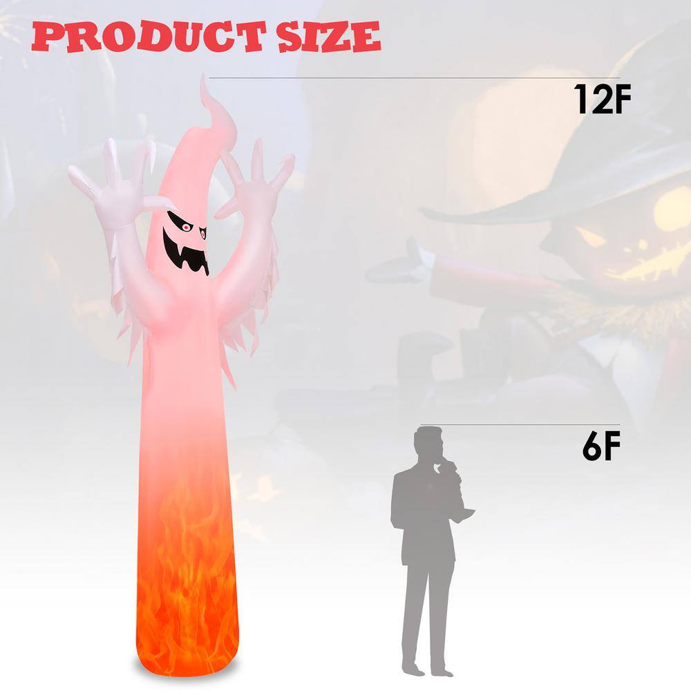 Costway  12 ft. LED Ghost Halloween Inflatable Yard Decoration