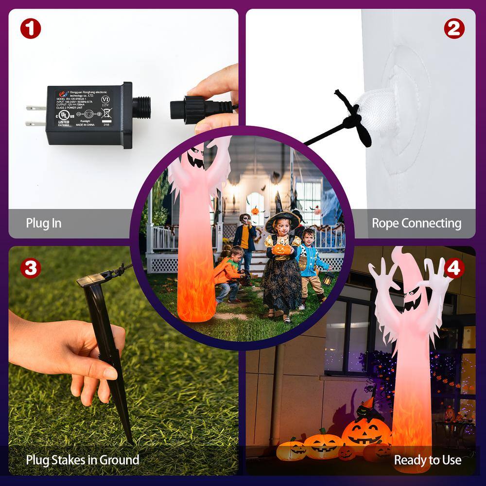 Costway  12 ft. LED Ghost Halloween Inflatable Yard Decoration