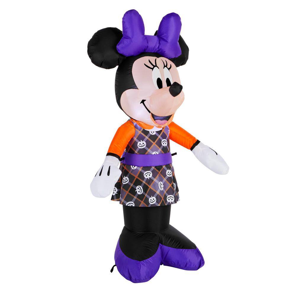 Disney 3.5 ft. LED Minnie in Halloween Print Dress Inflatable