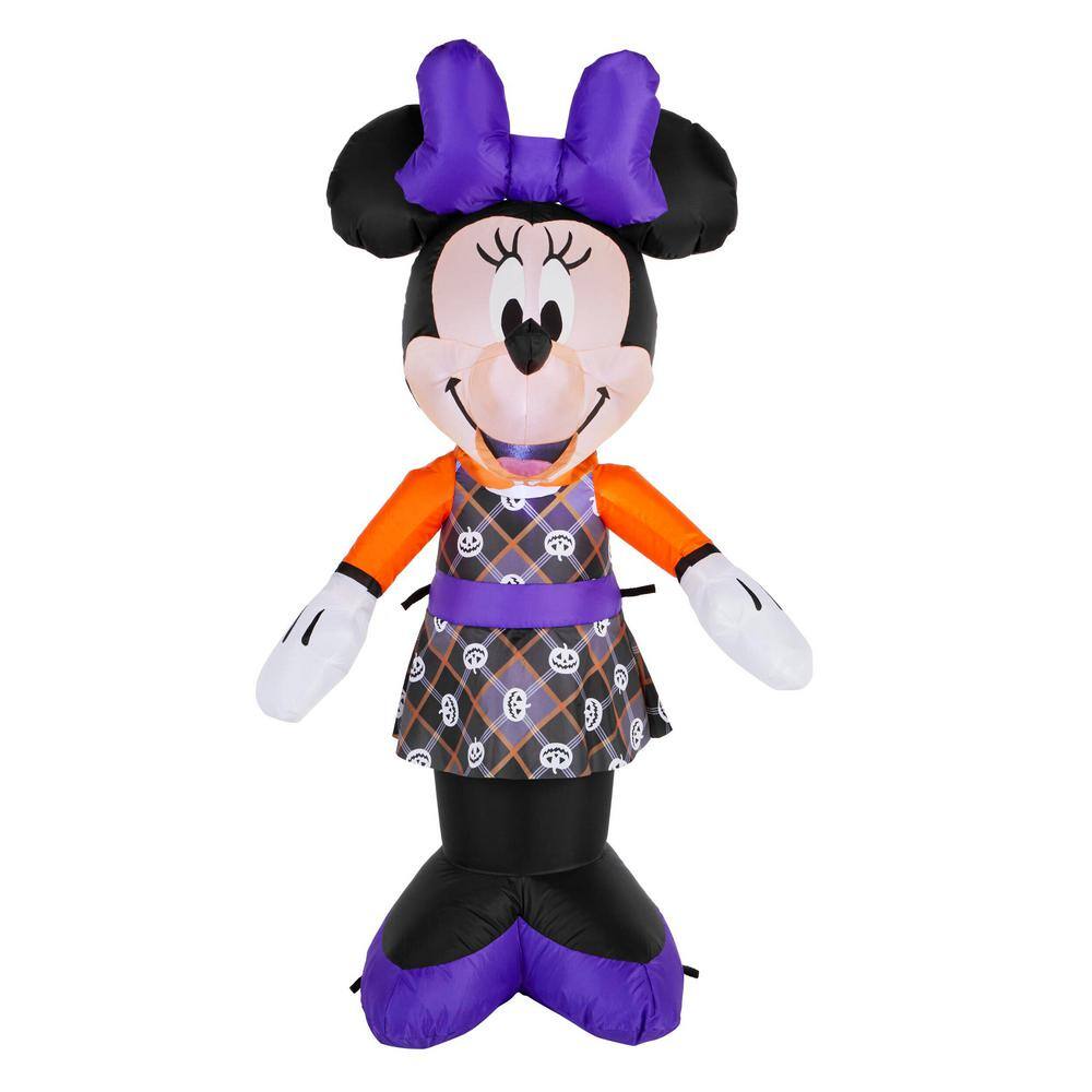 Disney 3.5 ft. LED Minnie in Halloween Print Dress Inflatable