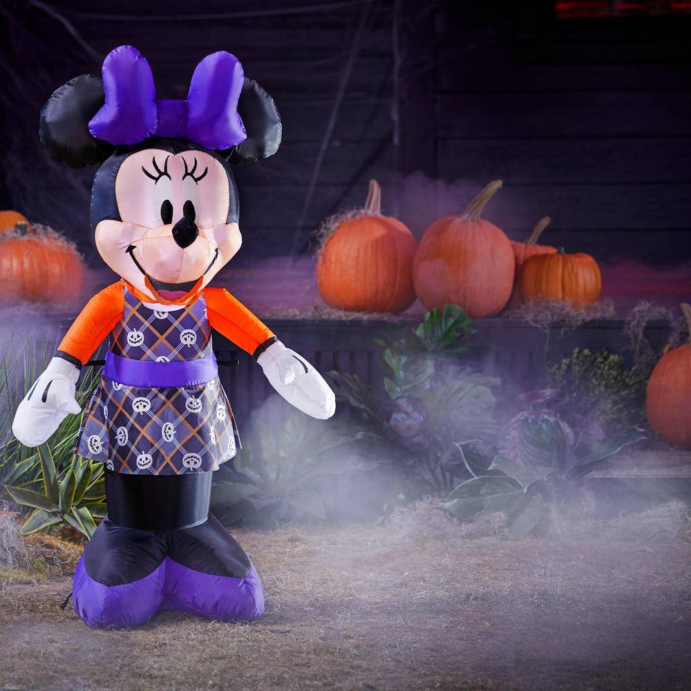 Disney 3.5 ft. LED Minnie in Halloween Print Dress Inflatable