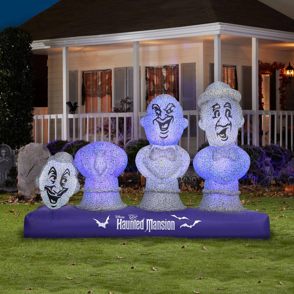 Disney 66.14 in. H x 96.06 in. W x 27.6 in. L Halloween Haunted Mansion Scene with Music and Synchronized Light Show