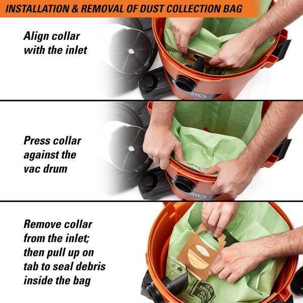 RIDGID  Premium Size A Cyclonic Dry Pick-Up Dust Bags for Select 12 to 16 Gallon RIDGID Wet/Dry Shop Vacuums (2-Pack)